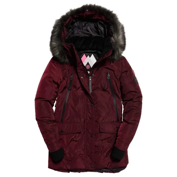 Remise ❤️ Ski Femme Superdry Superdry Antarctic Explorer Down Parka ROUGE ❤️ SOLDES TOUT À 6