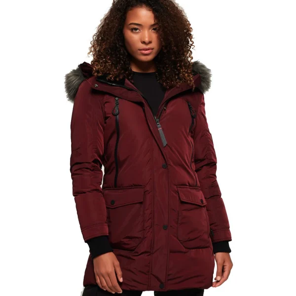 Remise ❤️ Ski Femme Superdry Superdry Antarctic Explorer Down Parka ROUGE ❤️ SOLDES TOUT À 3