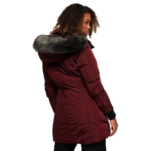 Remise ❤️ Ski Femme Superdry Superdry Antarctic Explorer Down Parka ROUGE ❤️ SOLDES TOUT À 11